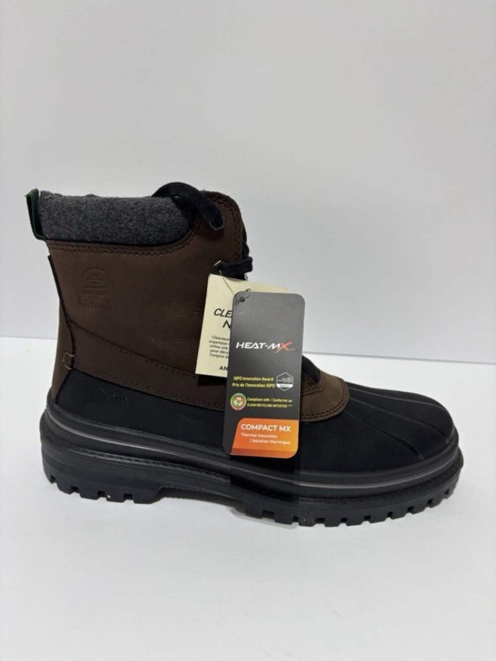 Kamik Men’s Tyson, Brown Waterproof Winter Boots, Size 10 M